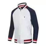 nouvelle collection ralph lauren veste sweat v collar 2688 blanc bleu